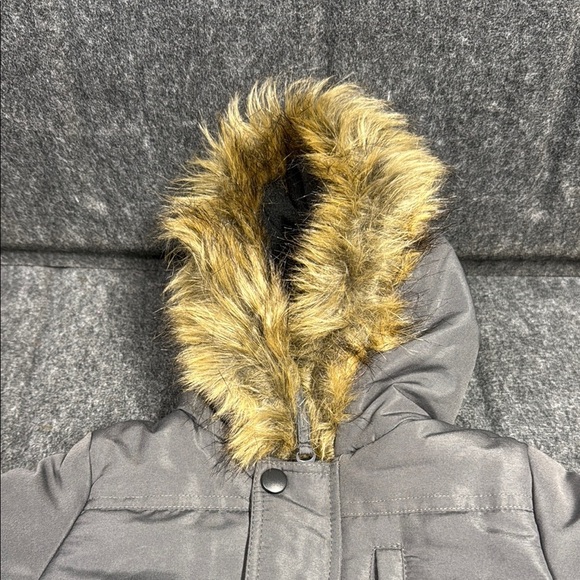 Rothschild Gray Infant Snowsuit with Faux Fur Hood - Picture 3 of 5